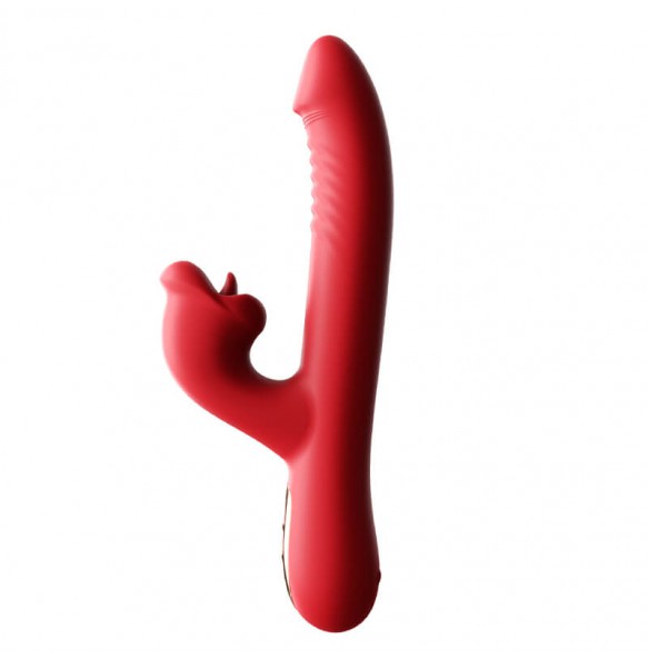 MizzZee - LipsJoy Automatic Thrusting Tongue Licking Vibrator (Chargeable - Red)